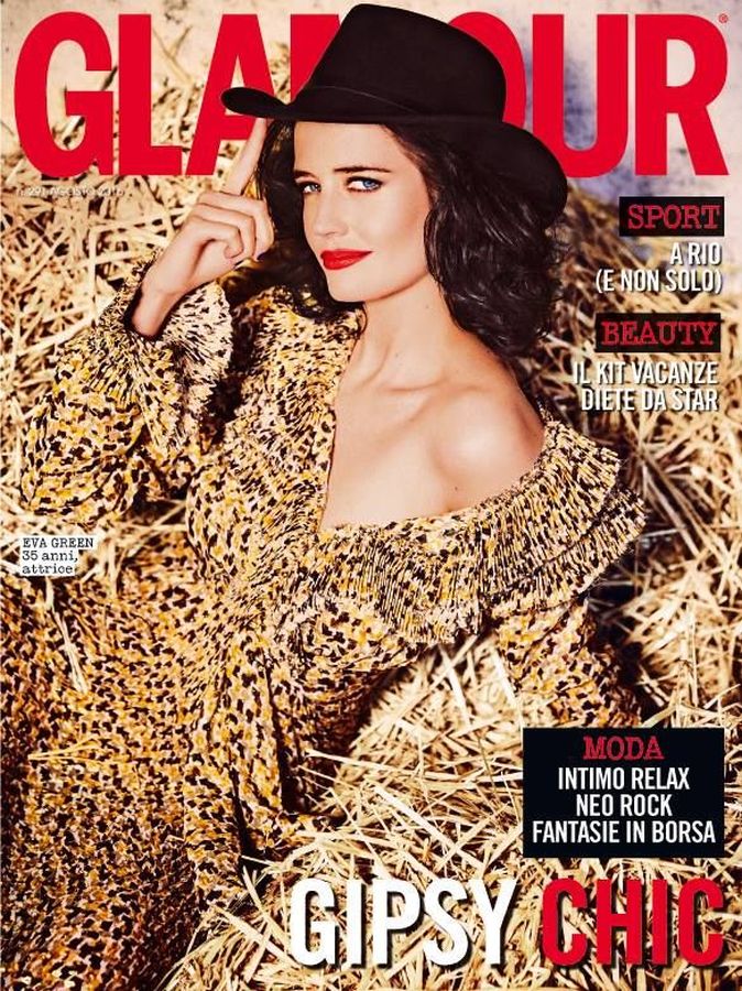 GLAMOUR ITALY magazine side cover  August 2016