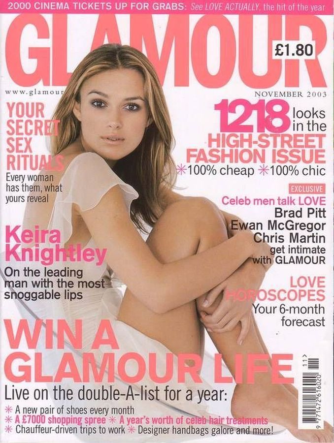 GLAMOUR UK magazine cover  November 2003