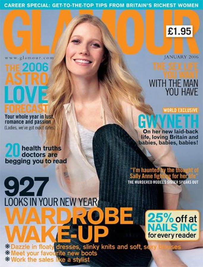 GLAMOUR UK magazine cover  January 2006