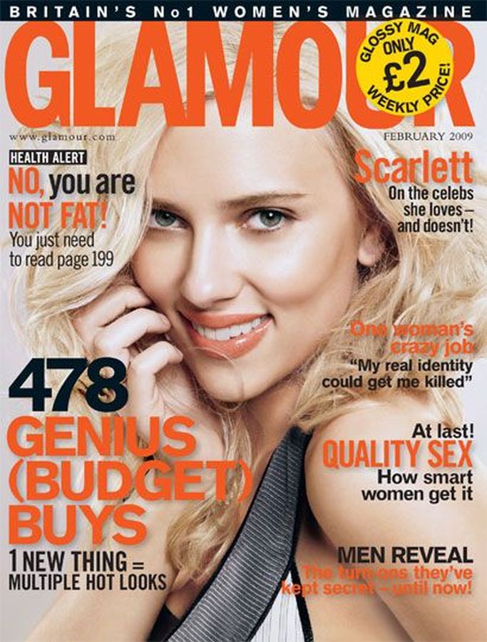 GLAMOUR UK magazine cover  February 2009