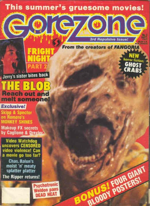GOREZONE magazine cover Issue 3 September 1988