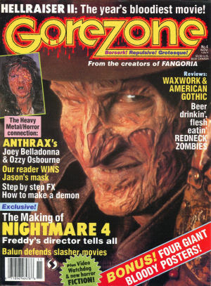 GOREZONE magazine cover Issue 4 November 1988