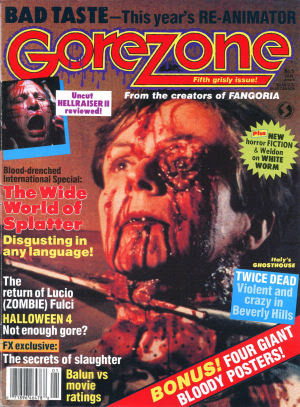 GOREZONE magazine cover Issue 5 January 1989