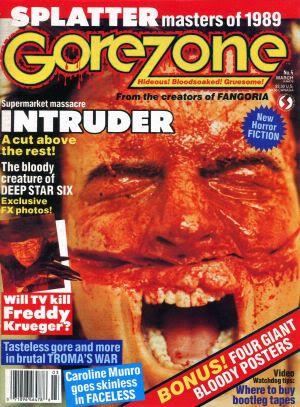 GOREZONE magazine cover Issue 6 March 1989