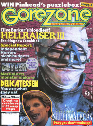 GOREZONE magazine cover Issue 22 Summer 1992