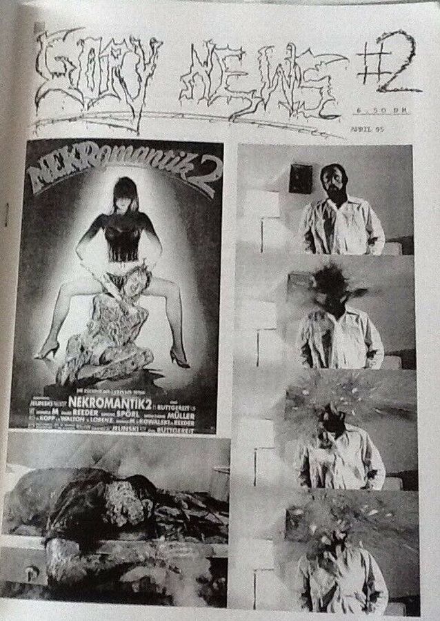 GORY NEWS magazine side cover Issue 2  April 1995