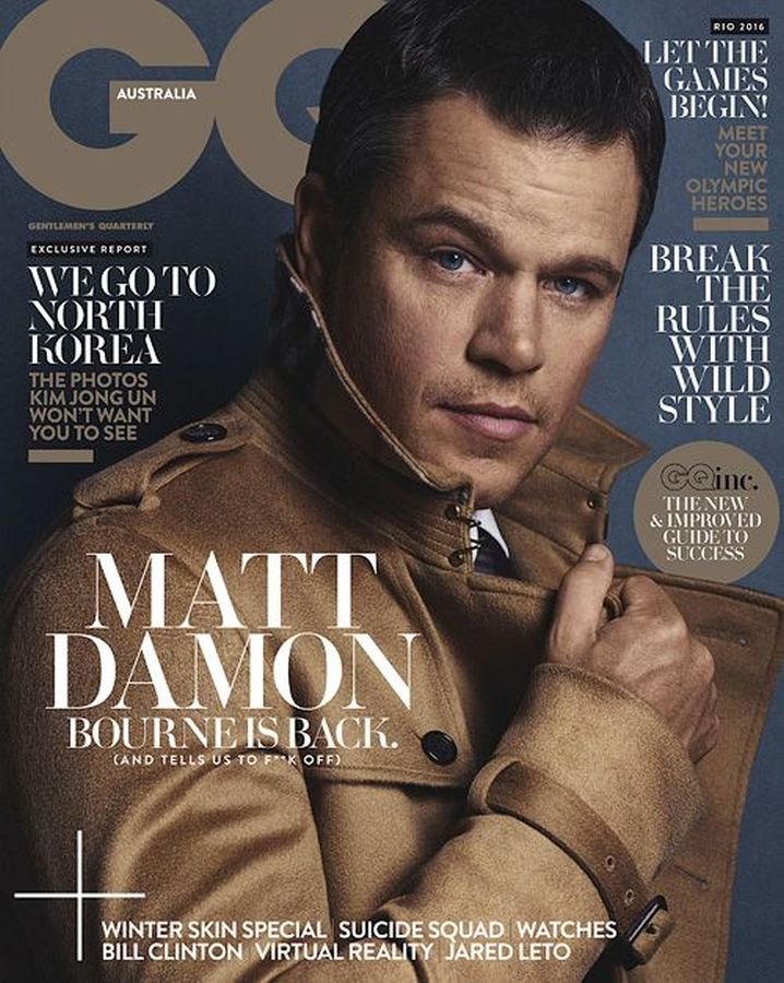 GENTLEMENS QUARTERLY AUSTRALIA magazine cover  August 2016