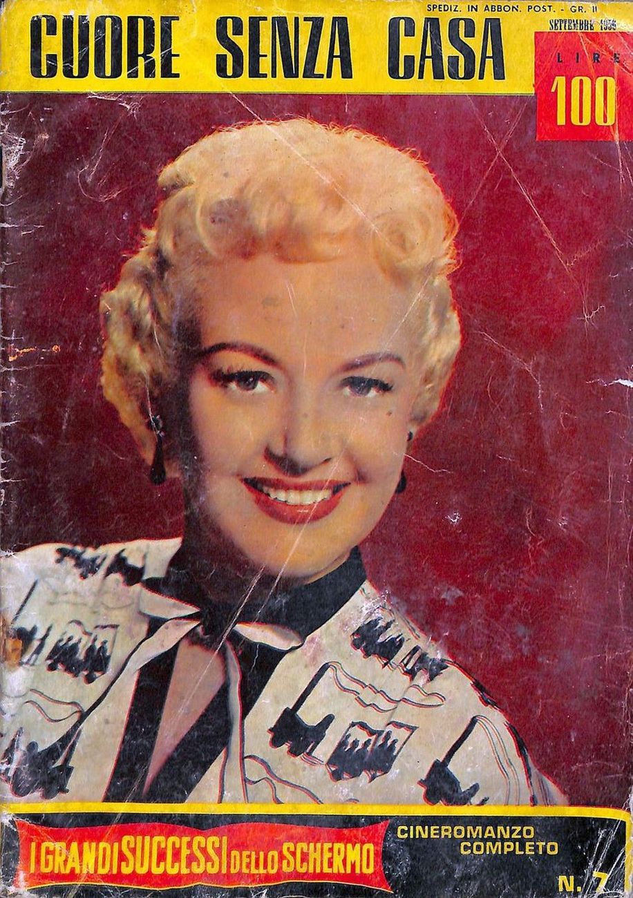 GRANDI SUCCESSI DELLO SCHERMO magazine side cover Issue 7  1956