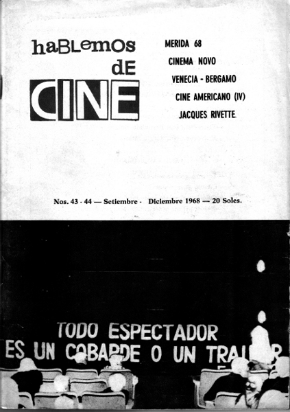 HABLEMOS DE CINE magazine side cover Issue 43/44 September/December 1968