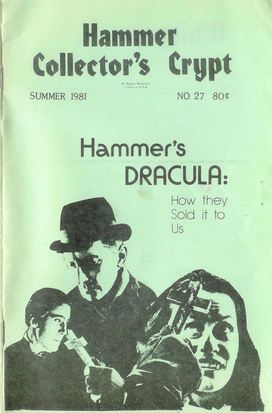 HAMMER COLLECTORS CRYPT magazine cover Issue 27 Summer 1981