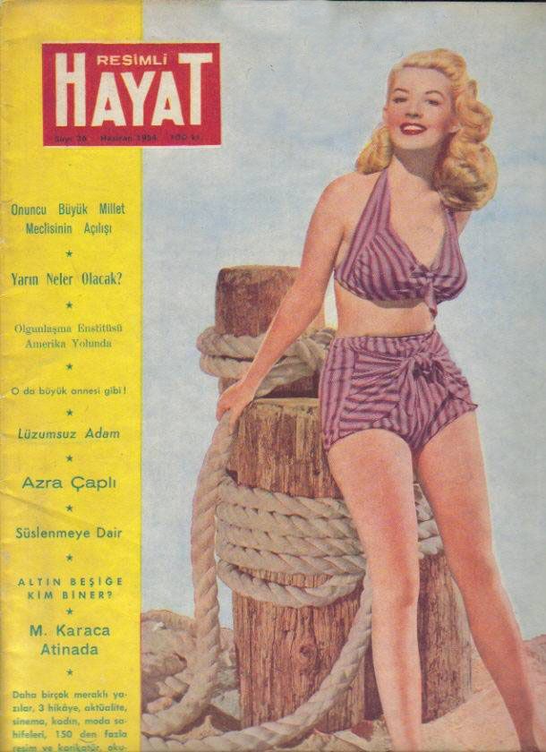 RESIMLI HAYAT magazine side cover Issue 26 June 1954