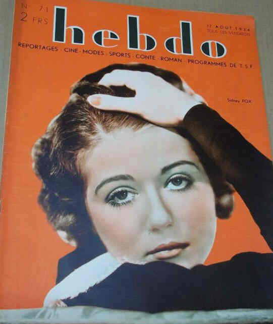 HEBDO magazine cover Issue 71 17 August 1934