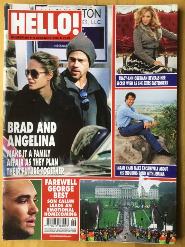 HELLO magazine side cover 15 December 2005