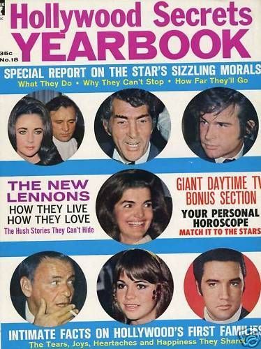 HOLLYWOOD SECRETS YEARBOOK magazine side cover Issue 18  1969