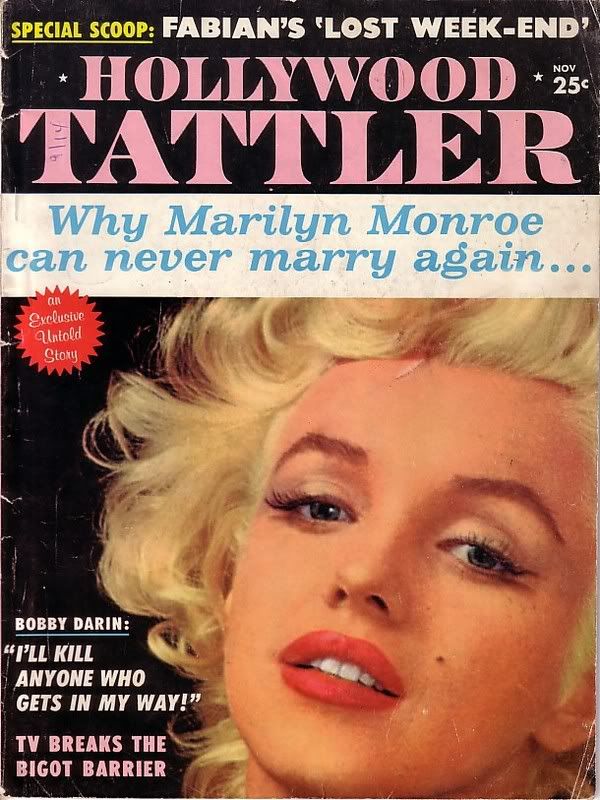 HOLLYWOOD TATTLER magazine side cover Issue 1 November 1961