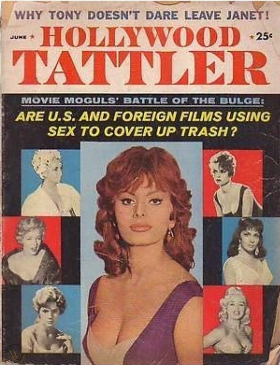 HOLLYWOOD TATTLER magazine side cover  June 1962