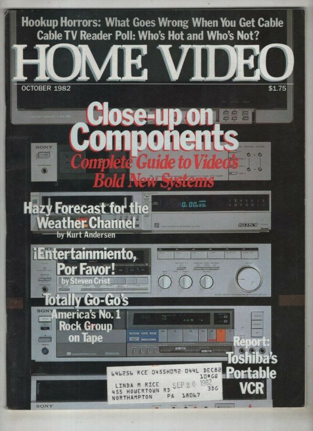 HOME VIDEO magazine side cover  October 1982