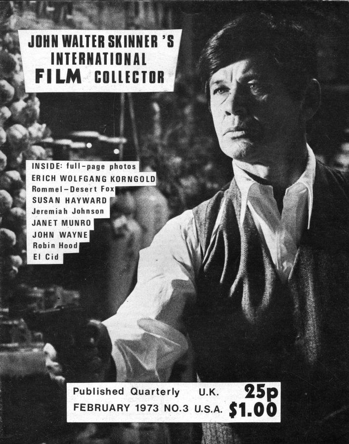 INTERNATIONAL FILM COLLECTOR magazine side cover Issue 3 February 1973