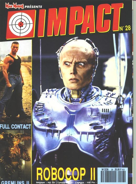 IMPACT (Fr) magazine side cover Issue 28 August 1990
