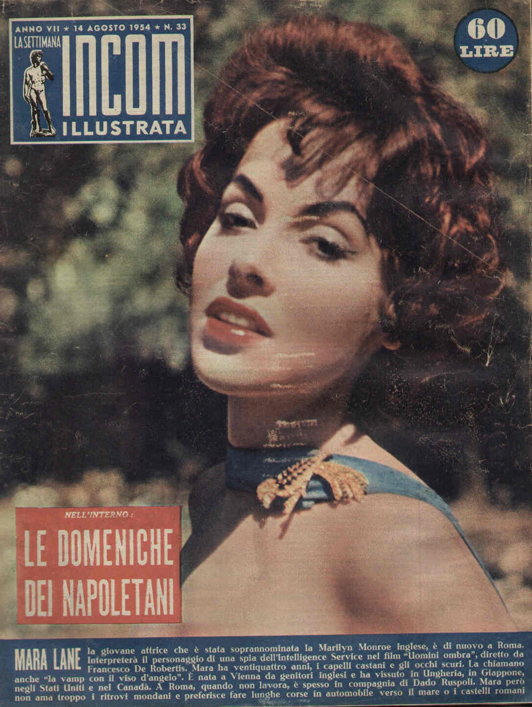 SETTIMANA INCOM magazine cover 14 August 1954