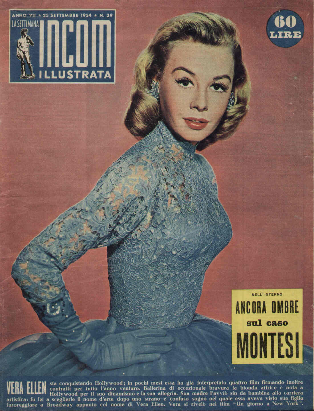 SETTIMANA INCOM magazine cover 25 September 1954