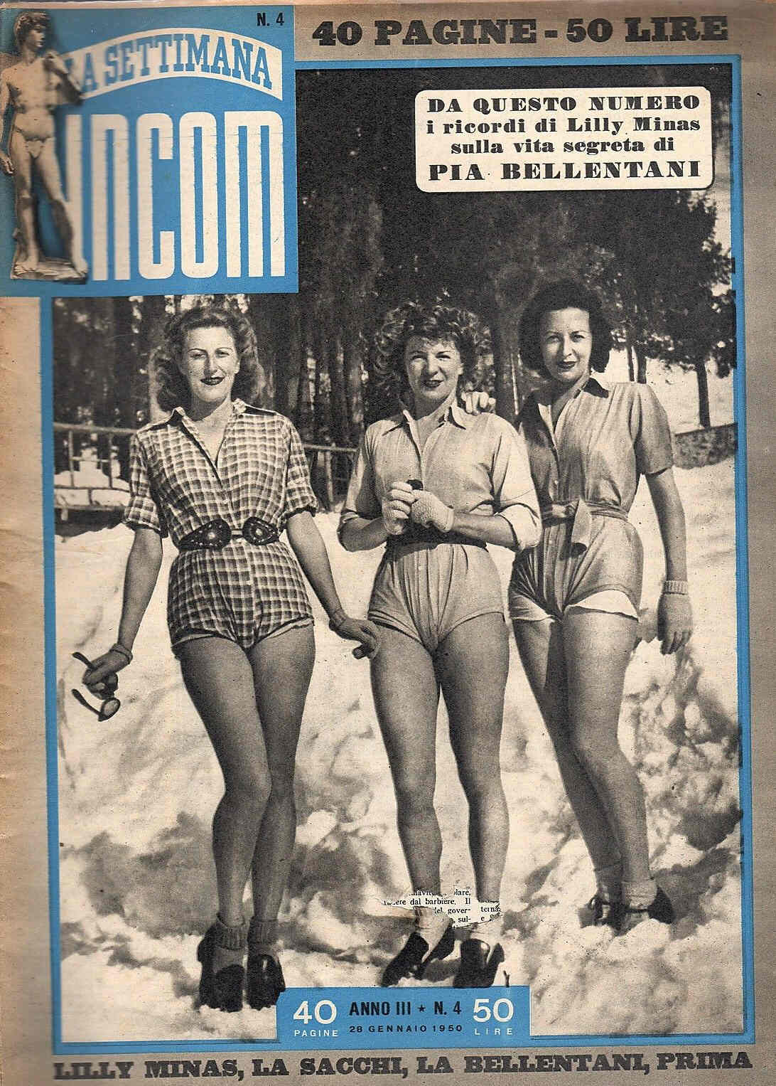 SETTIMANA INCOM magazine cover Issue 4 28 January 1950