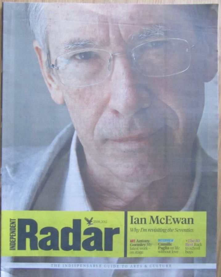 INDEPENDENT RADAR magazine side cover 25 August 2012