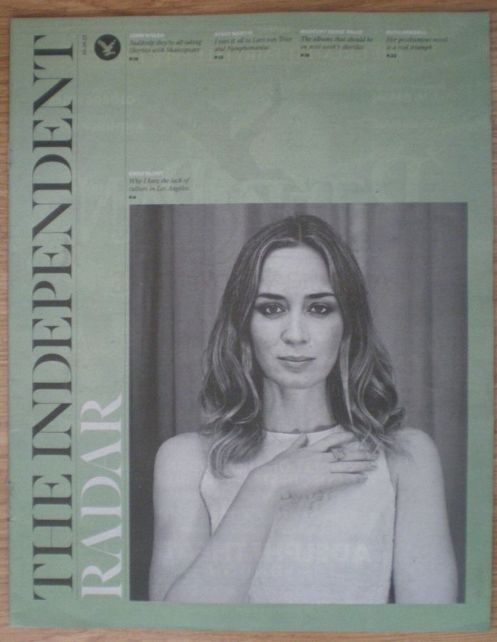 INDEPENDENT RADAR magazine side cover 10 October 2015