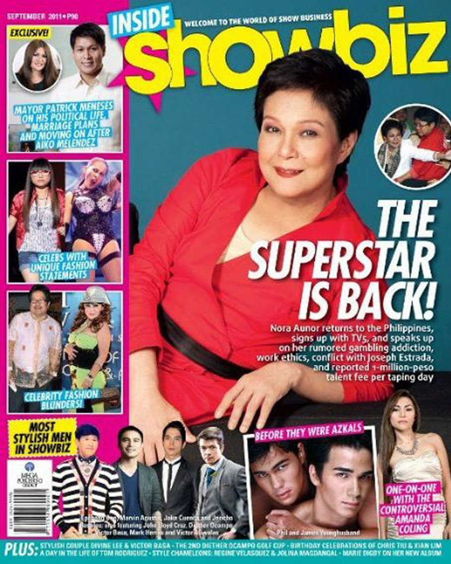INSIDE SHOWBIZ magazine side cover  September 2011