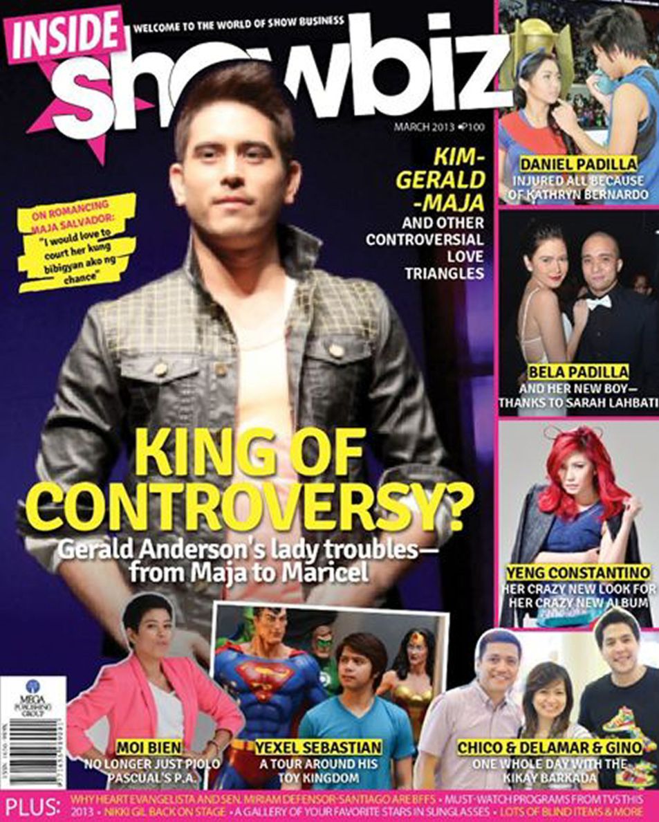 INSIDE SHOWBIZ magazine side cover  March 2013