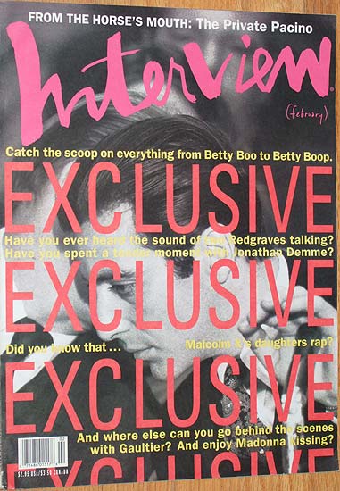 INTERVIEW magazine cover February 1991