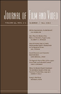 JOURNAL OF FILM AND VIDEO magazine side cover  Vol 54 #2-3 Summer-Fall 2002