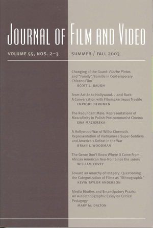 JOURNAL OF FILM AND VIDEO magazine side cover  Vol 55 #2-3 Summer-Fall 2003
