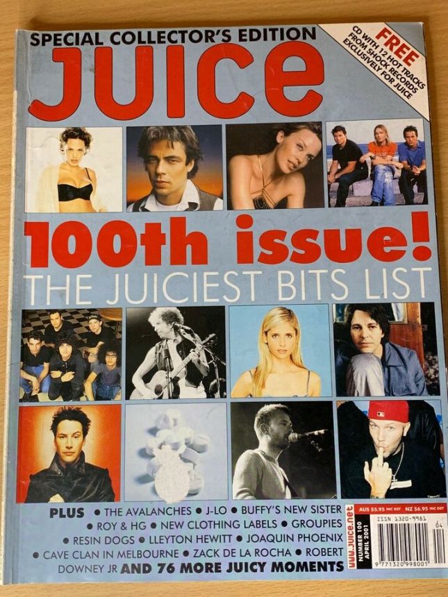 JUICE magazine side cover Issue 100  April 2001