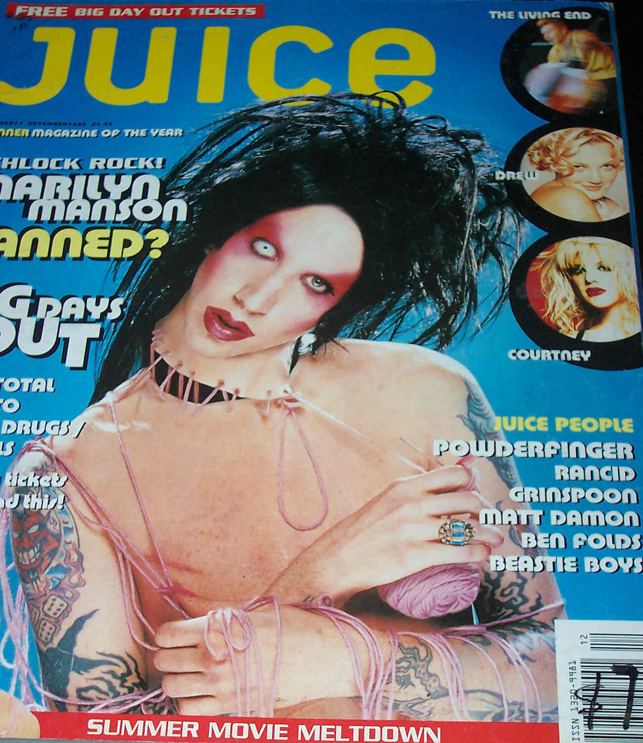 JUICE magazine side cover Issue 71 December 1998
