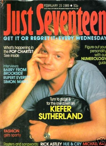 JUST SEVENTEEN magazine side cover 15 February 1989