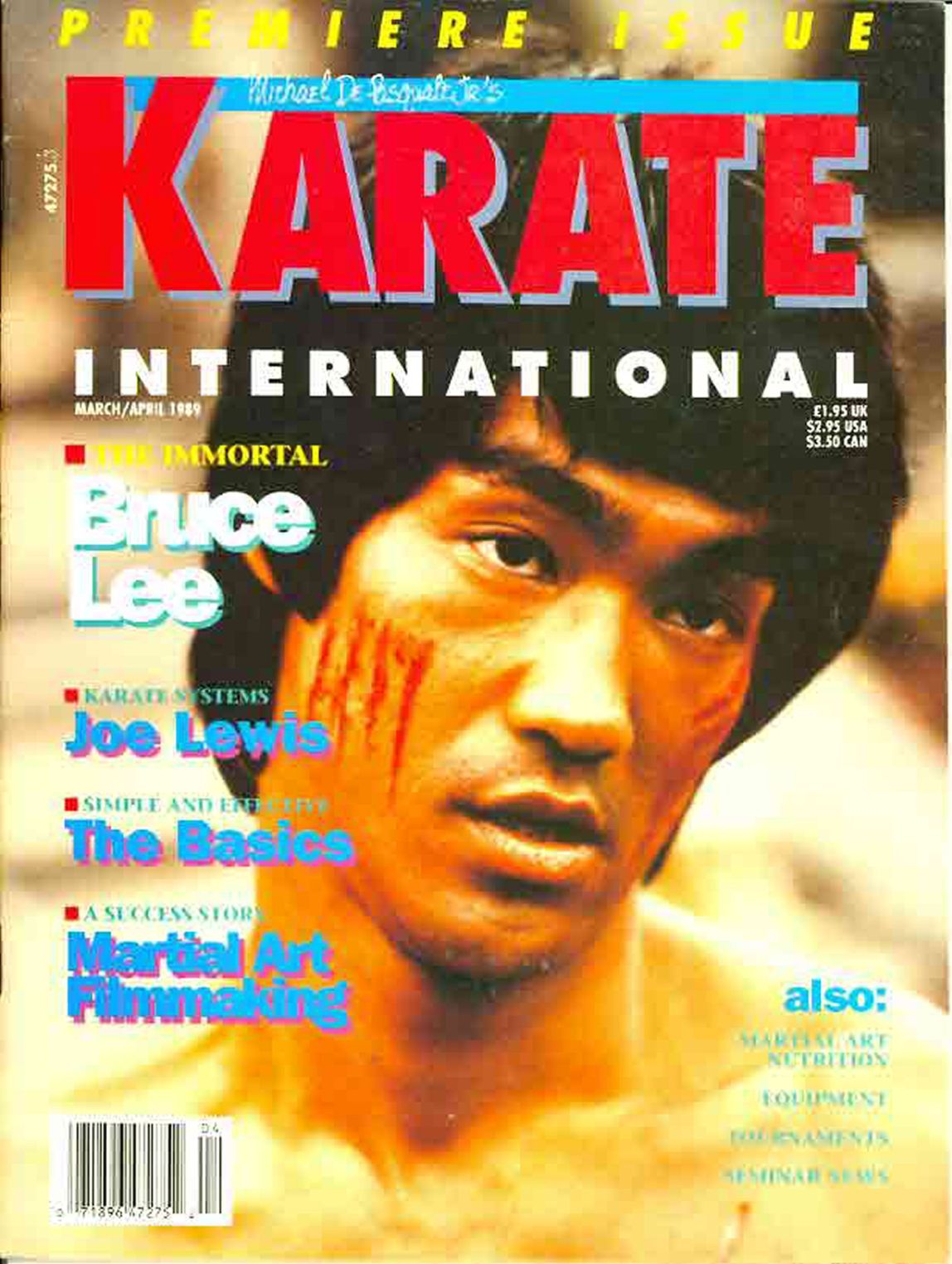 KARATE INTERNATIONAL magazine side cover  Vol 1 No  1  March/April 1989