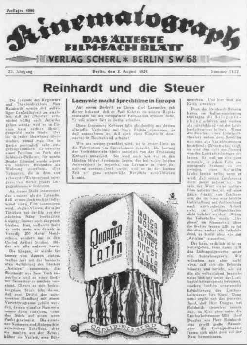 DER KINEMATOGRAPH