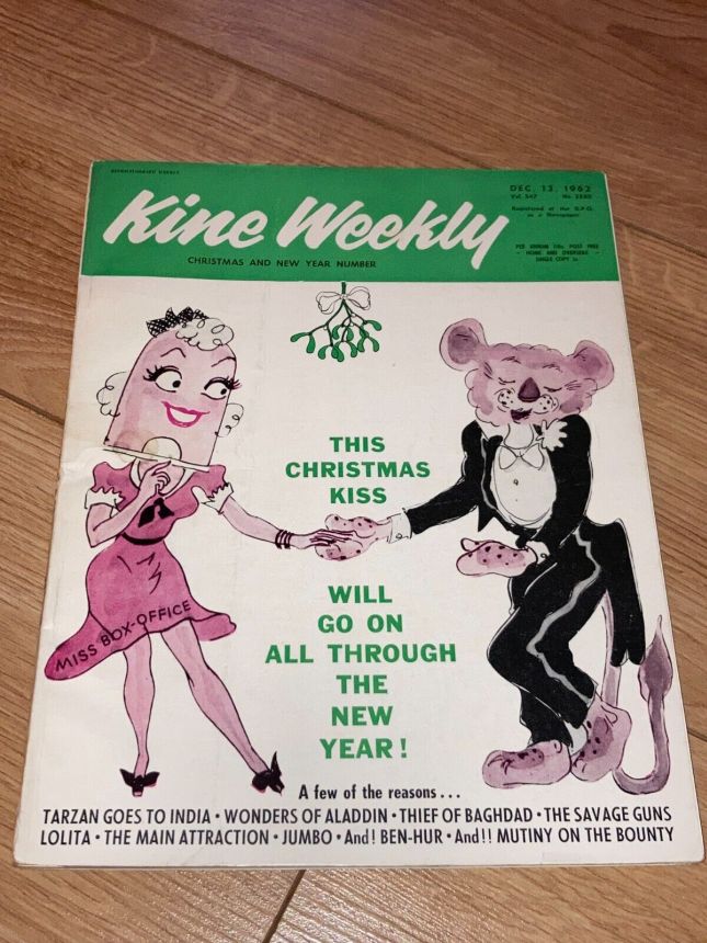 KINE WEEKLY magazine cover 13 December 1962