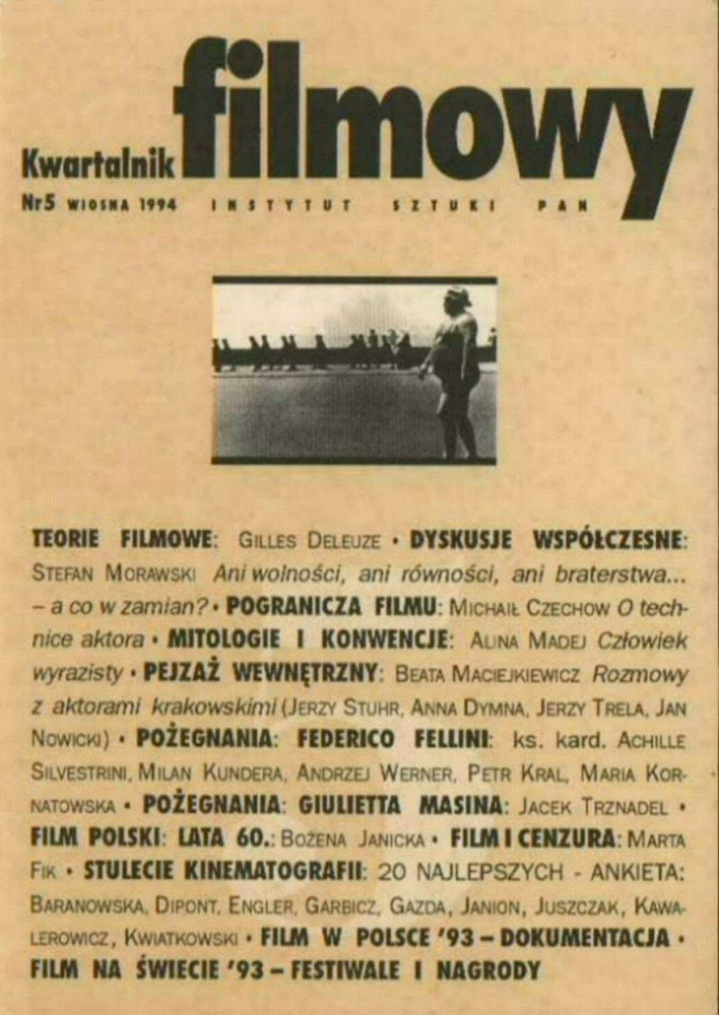KWARTALNIK FILMOWY magazine side cover Issue 5 Spring 1994