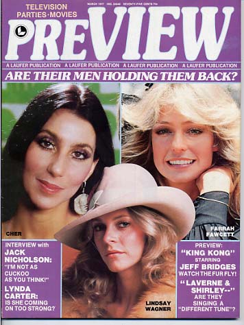 PREVIEW (Laufer) magazine cover  Vol 1 No  7 March 1977