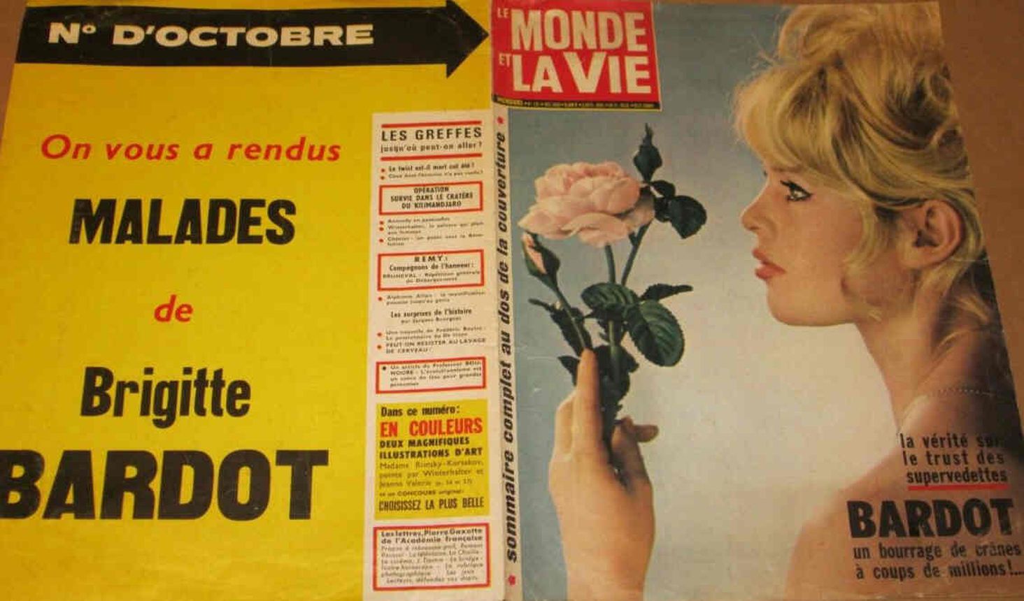 LE MONDE ET LA VIE magazine side cover  October 1963
