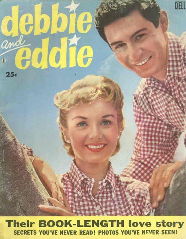 LIFE STORY (Dell) magazine side cover  Debbie & Eddie  1957