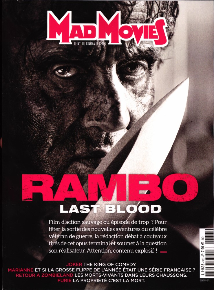 MAD MOVIES magazine side cover Issue 333  October 2019