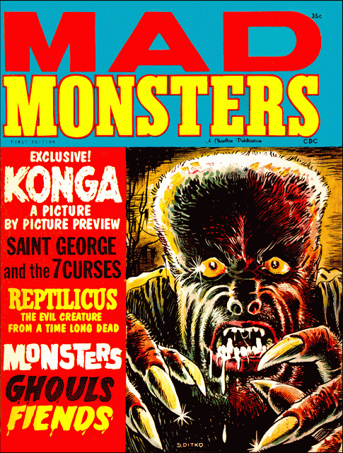 MAD MONSTERS magazine side cover Issue 1  1961