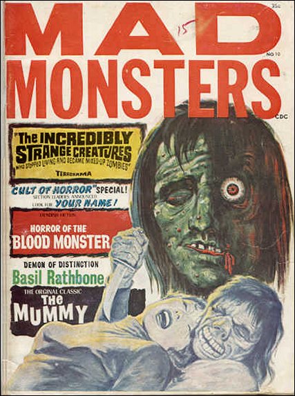 MAD MONSTERS magazine side cover Issue 10 Winter 1965