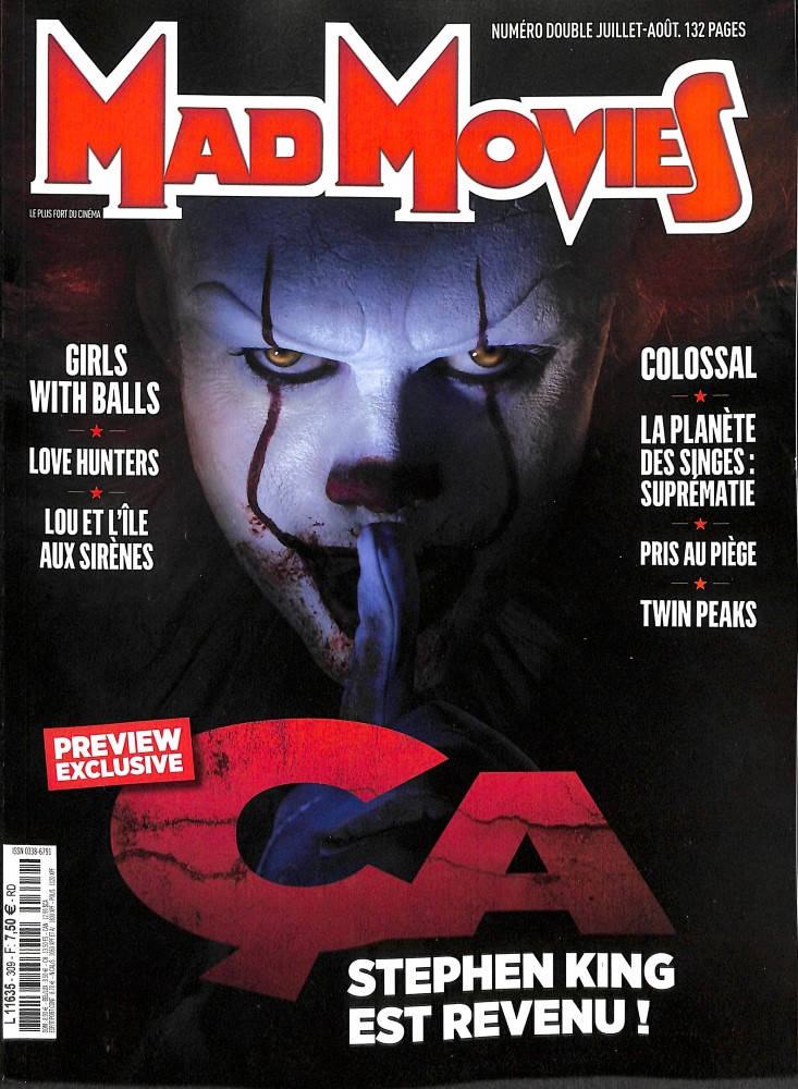 MAD MOVIES magazine side cover Issue 309  July/August 2017