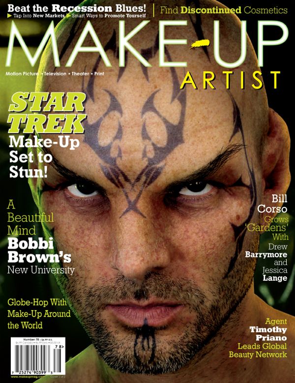 MAKE-UP ARTIST magazine side cover Issue 78 May/June 2009