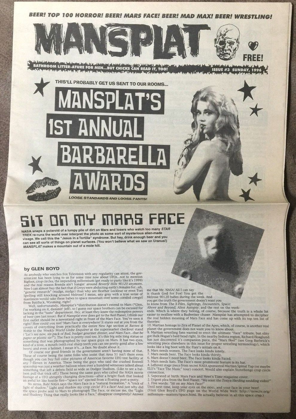 MANSPLAT magazine cover Issue 3   1996
