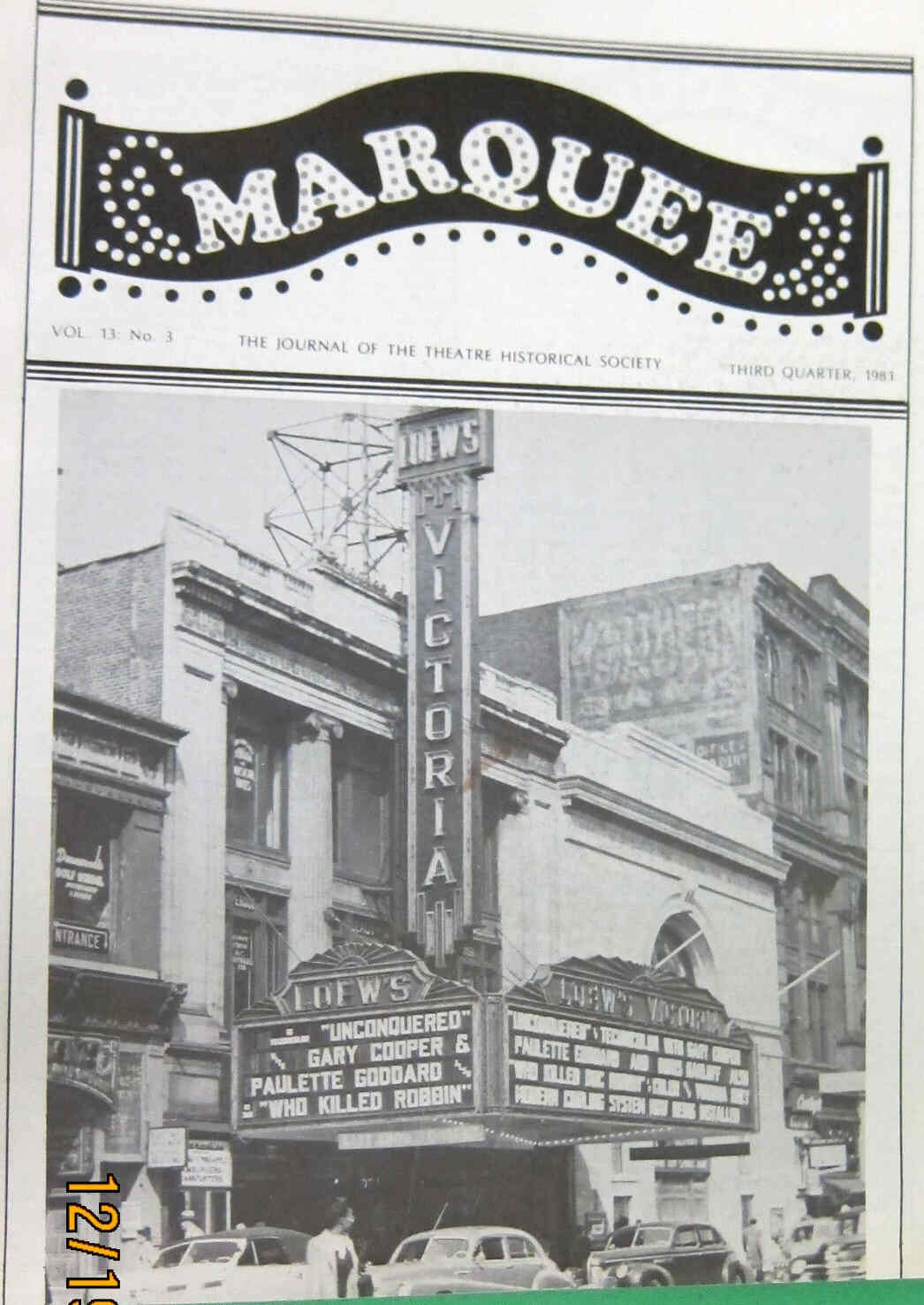 MARQUEE magazine side cover July/September 1981